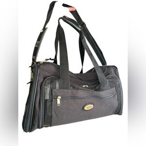 American tourister black soft case pet carrier travel bag